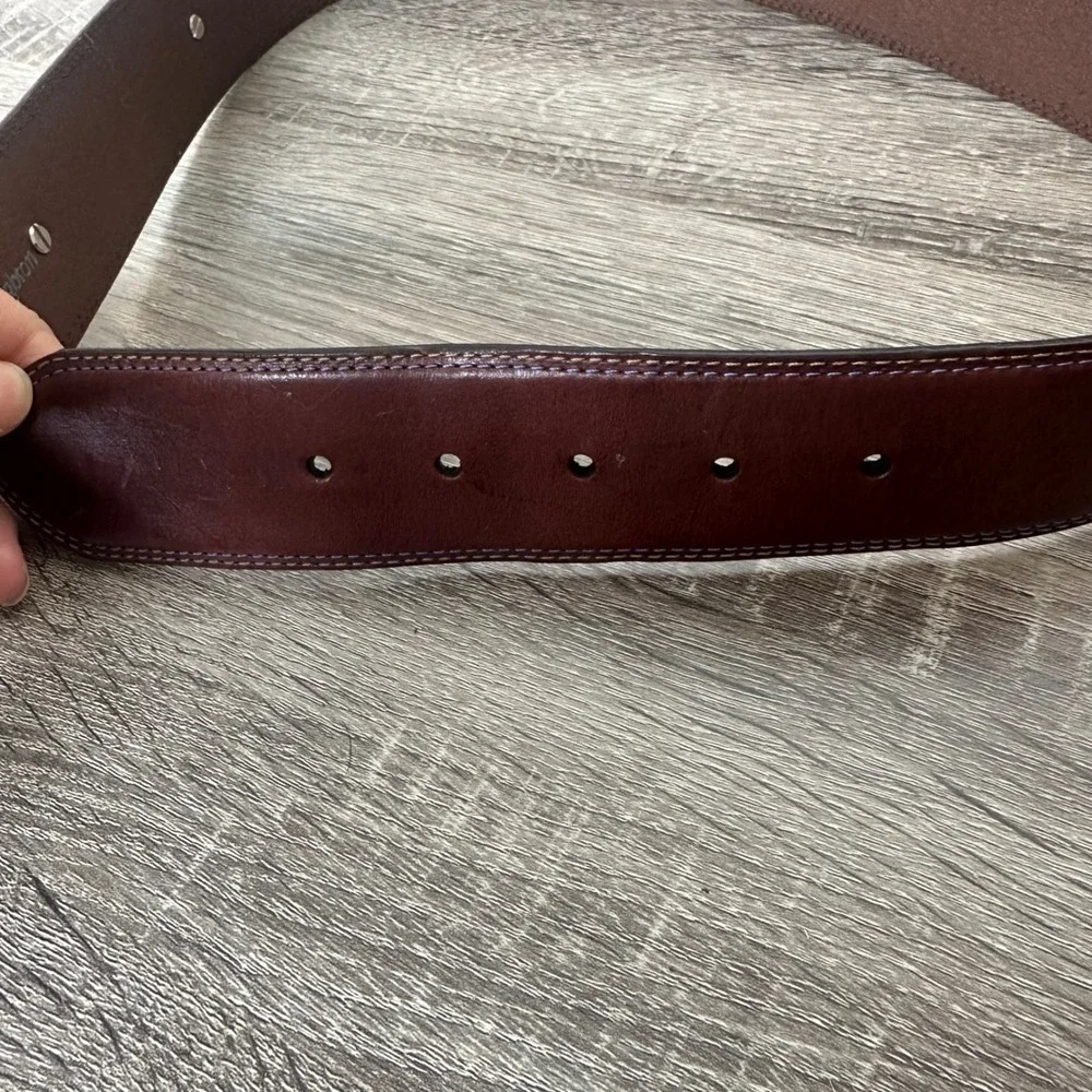 Brighton Womens Brown Leather Belt Turquoise Concho Gold Buckle Size L 34 B20415